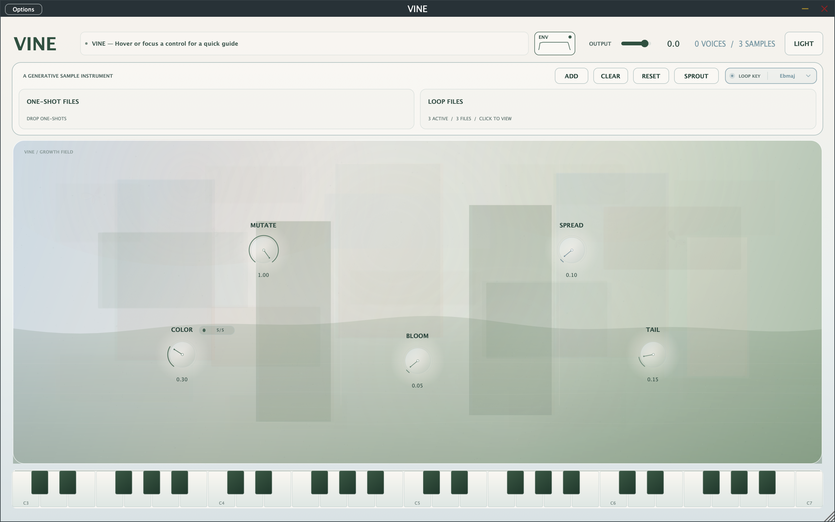 VINE generative sample instrument interface